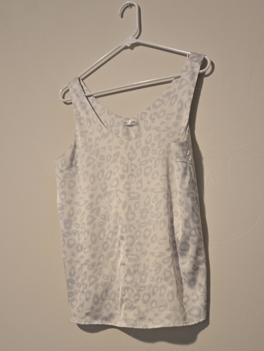 Lightweight White Leopard-Print Camisole Tank